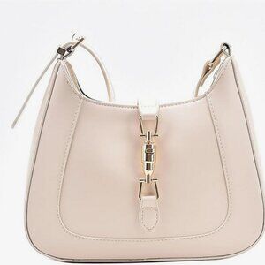 🌸 Designer Inspired Pink Purse Jackie Gold Front Lock Fairycore Cottagecore New